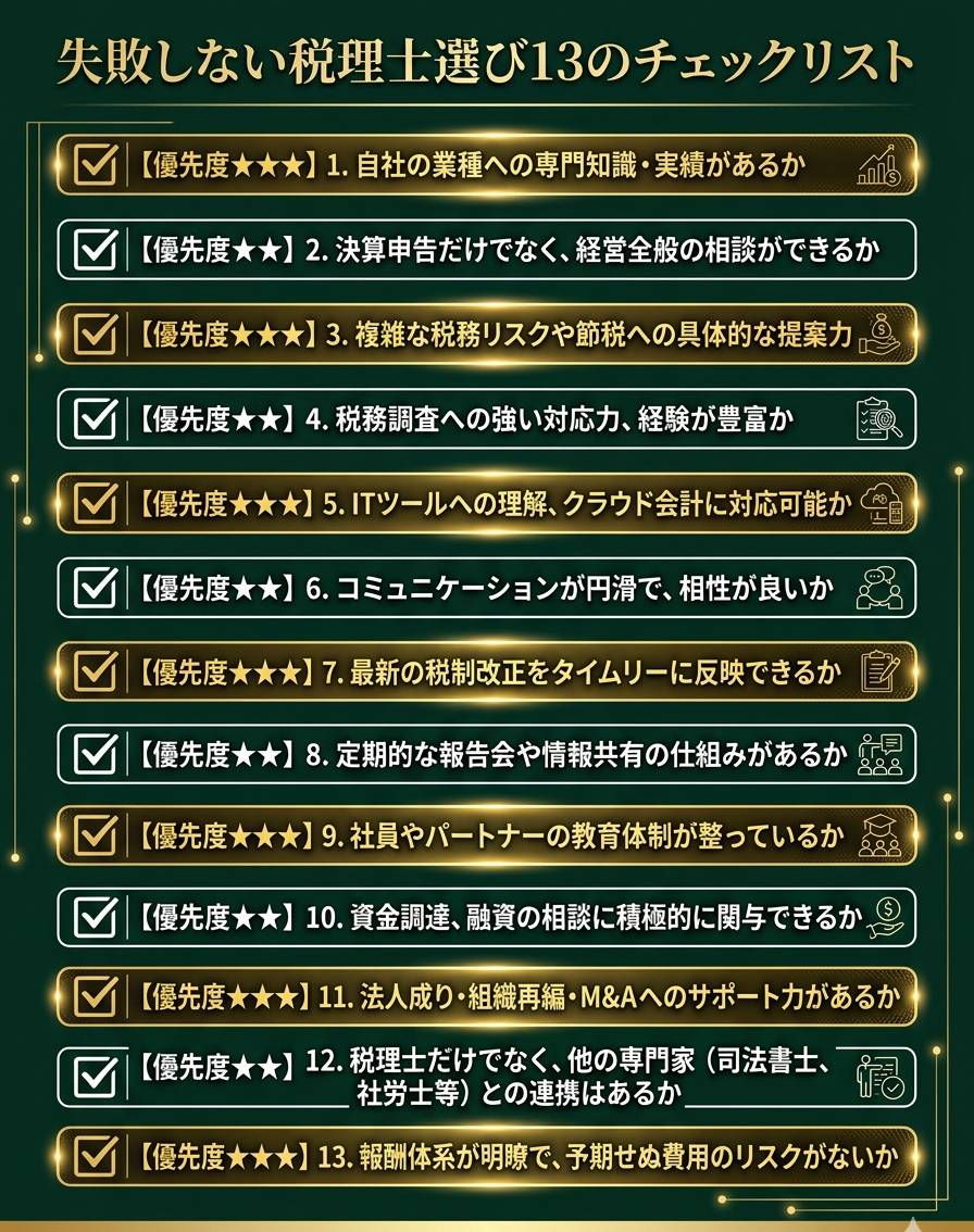 失敗しない税理士選び13のチェックリスト