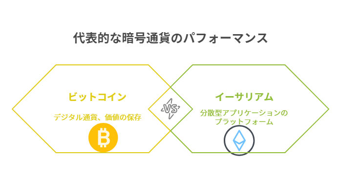 代表的な暗号通貨のパフォーマンス