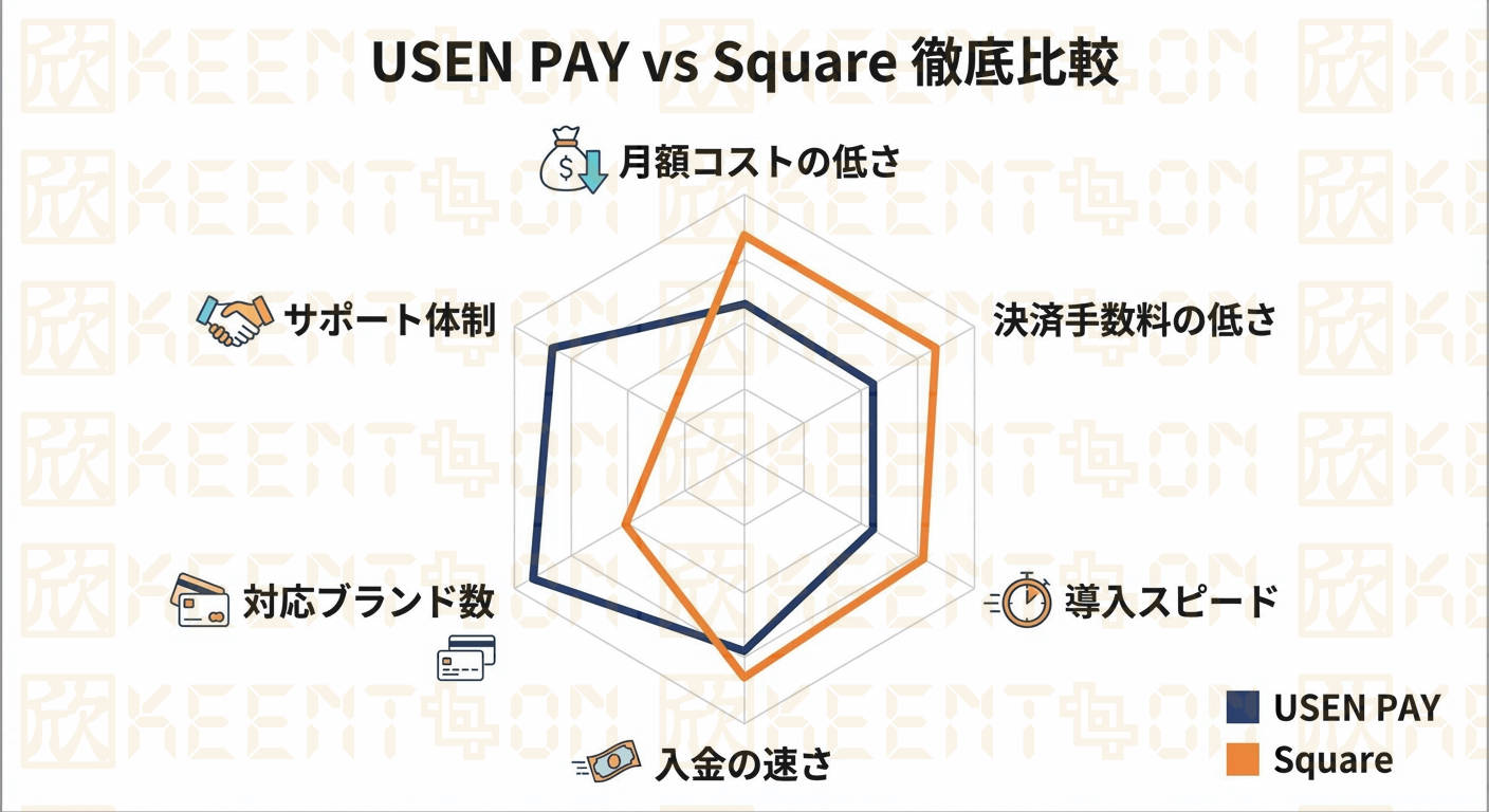 【図表4】USEN PAY×Square 比較レーダーチャート